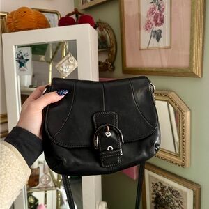 Coach Soho Black Leather Crossbody Bag with Buckle